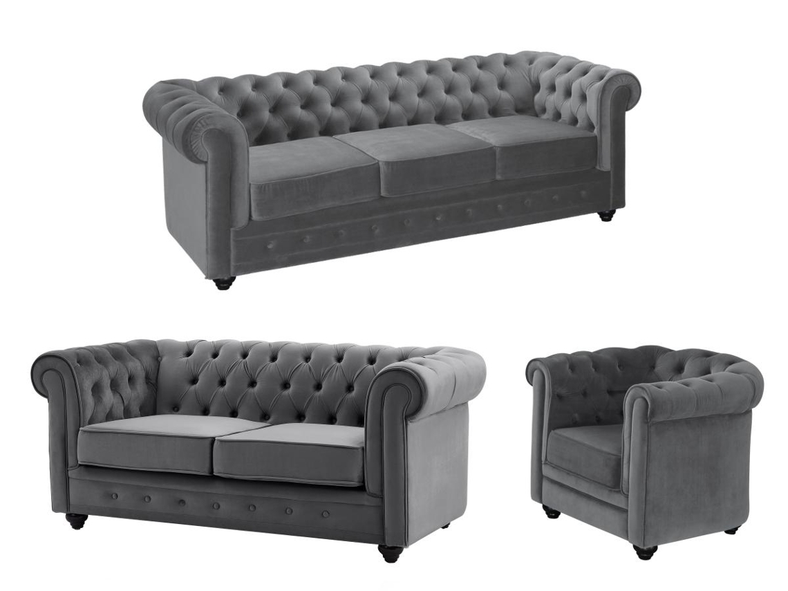 Conjunto Sofá E Poltrona Chesterfield
