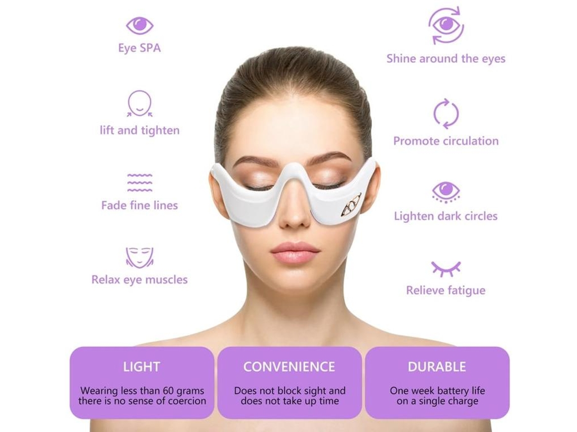 Massajador De Olhos Com Calor Almofada De Aquecimento De Olhos Anti Envelhecimento Para Olheiras 6 Modos De Massagem 3 Níveis Massajador Yizhood