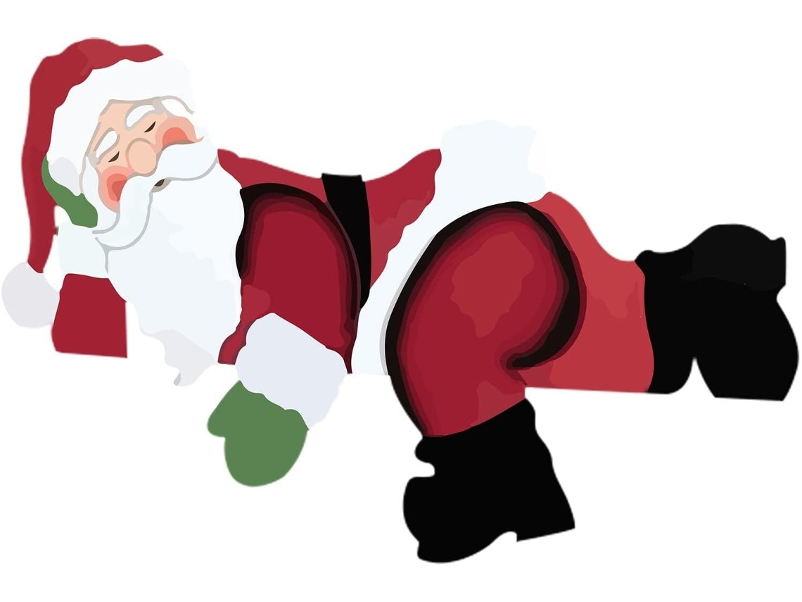 Decoração de Natal para jardim e cerca com Papai Noel e boneco de neve S/MARCA