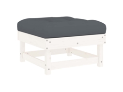 Maison Exclusive - Apoio De Pés P/ Jardim C/ Almofadão Pinho Maciço Branco