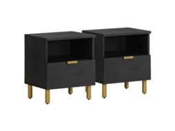 Bedside Cabinet, Bedside Cabinets Vidaxl Preto Madeira Processada (n/a)