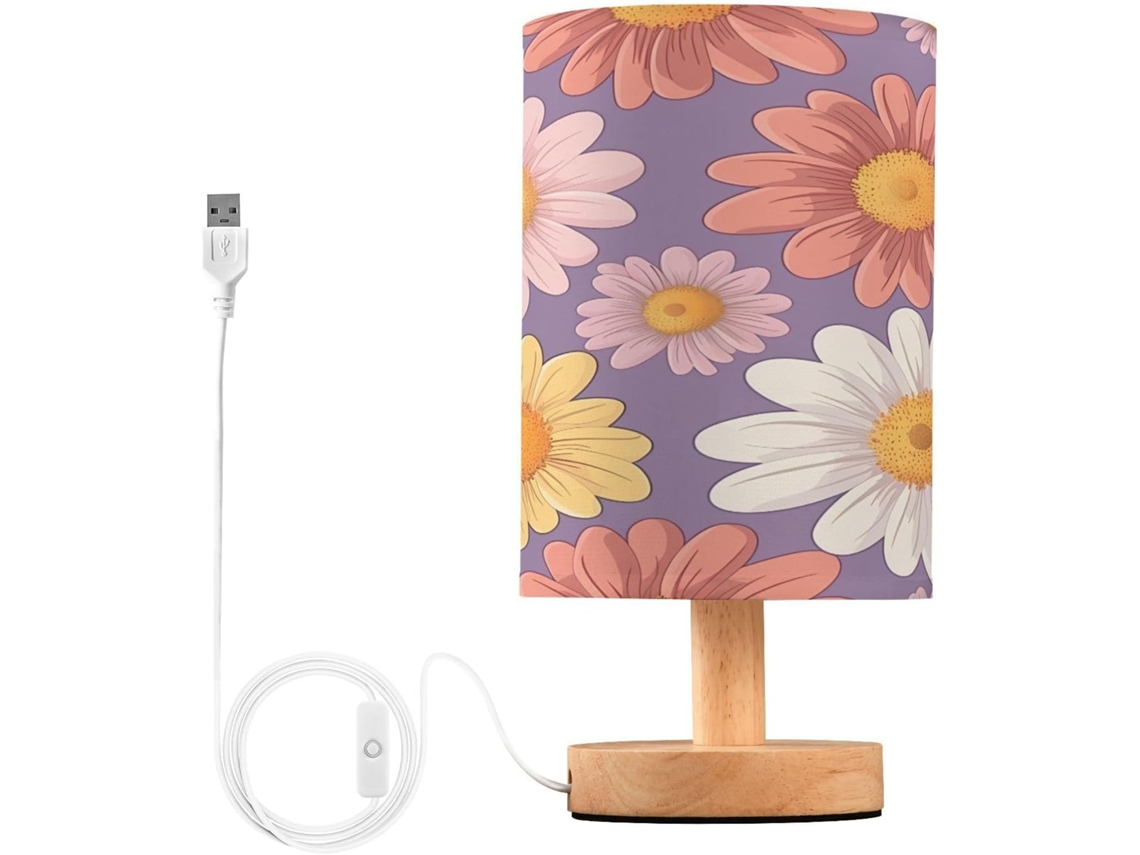 Abajur De Cabeceira Colorido Em Formato Margarida Para Quarto, Luminária De Cabeceira Led, Luminária De Leitura Com
