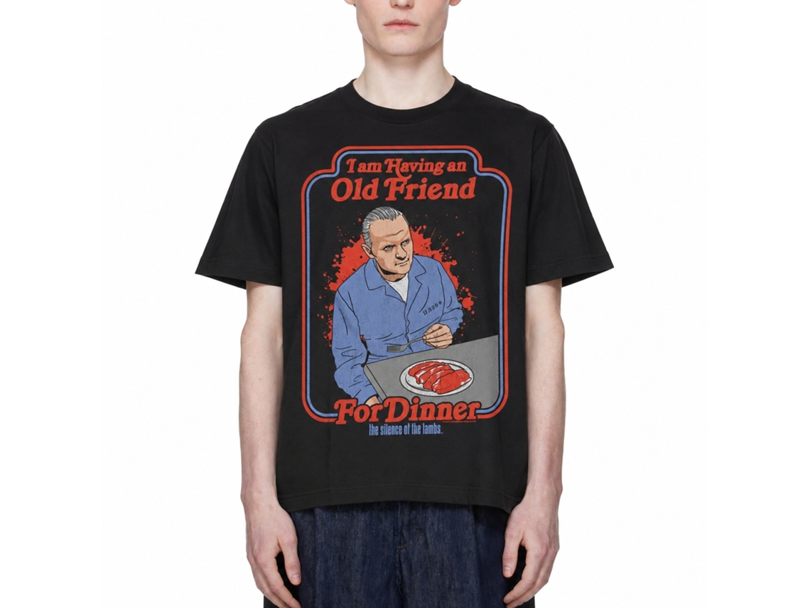 Rockinstone Silence Of The Lambs Movie Friend For Dinner Black Adult Shirt Size:xl