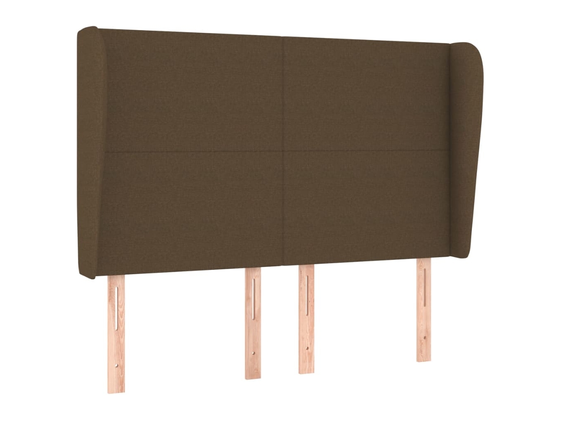 Cabeceira com tecido Abas marrom escuro MAISON EXCLUSIVE (147x23x118 cm)