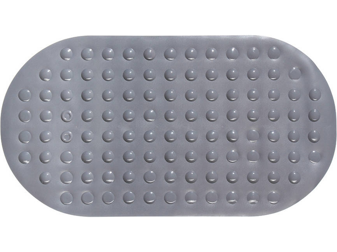 Tapete Duche Antiderrapante BASIC & CO Pvc Cinzento Oval 68X37Cm
