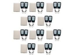Conjunto de 10 controles remotos Semi Fio RF com 4 canais, 12V DC, alcance de 200 metros (2 transmissores + 2 receptores)