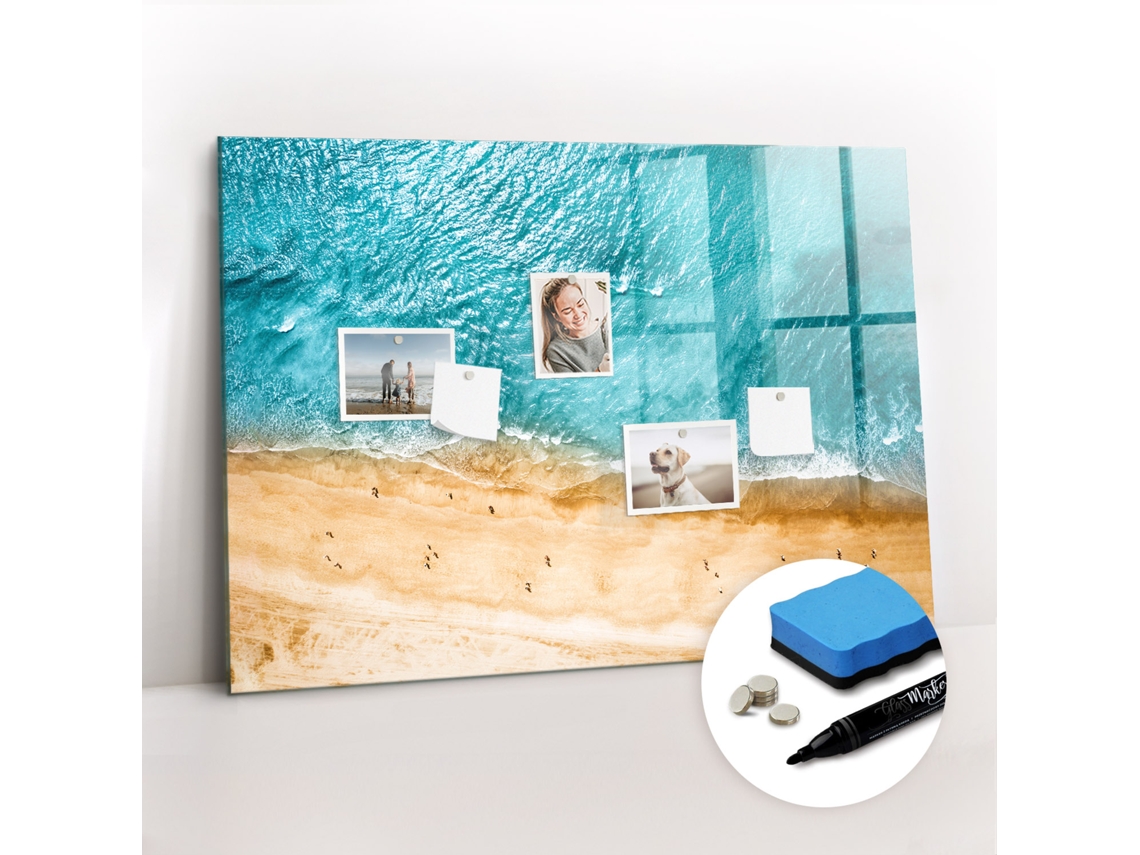 Quadro Magnético Mar, Praia E Pessoas Para O Corredor Espelharte (100x70 Cm)