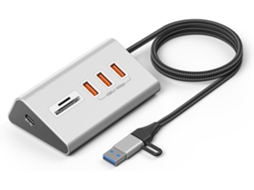 Hub Usb 3.2 Tipo C De 10 Gbps Com Leitor Cartões Expansão Para Pcs E