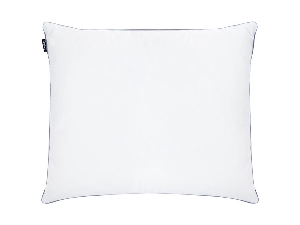 Almohada De Plumón Con Triple Compartimento Beliani Teide De Algodón Blanco 50x60x9