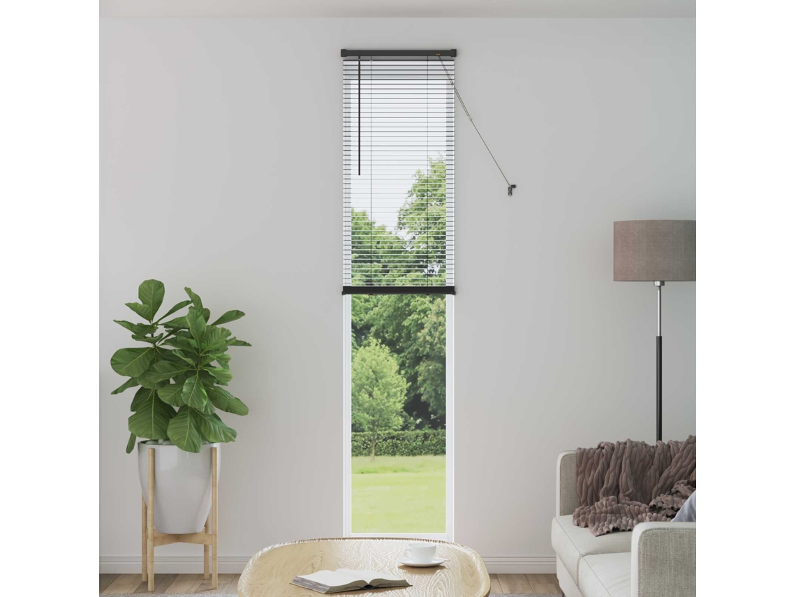 Vidaxl Cortina Veneziana Cinza Prata 213 X 60 Cm 25 Mm Pvc