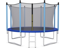 Trampolim Exterior de 305 Cm para Crianças e Adultos Trampolim com Rede de Segurança Escada Resistente Às Intempéries no Exterior COSTWAY