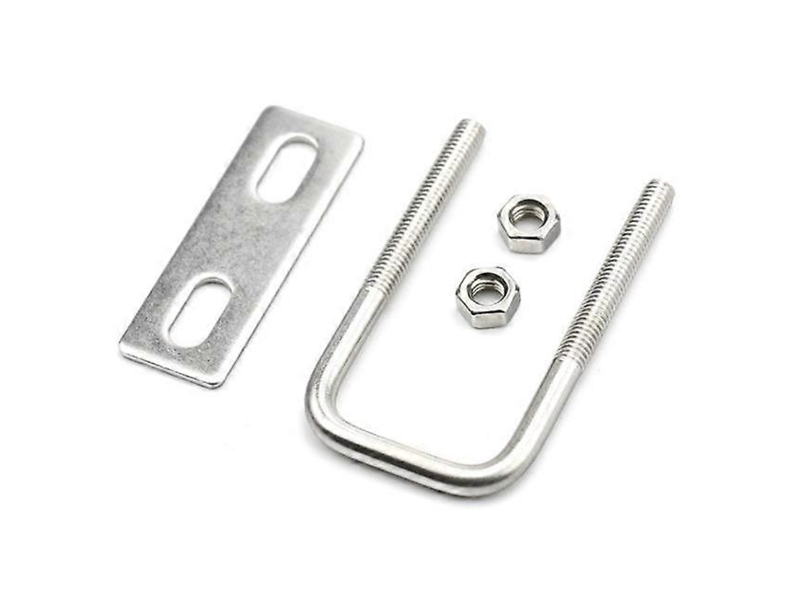 Parafusos U Quadrados 1 1/4 De Largura Interna Em Aço Inoxidável 304 M6 Com Porcas E Tiras De Estrutura 3 Peças Brilvibera (30 Mm)