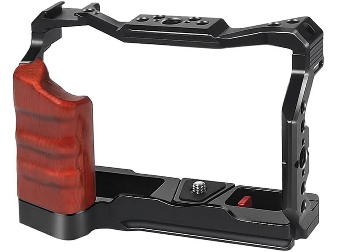 Xt5 Gaiola Para Câmera Com Empunhadura De Madeira E Encaixe Sapata Fria Placa Qr 1 4e 3 8 Compatível Fuji Xt 5 Somente A