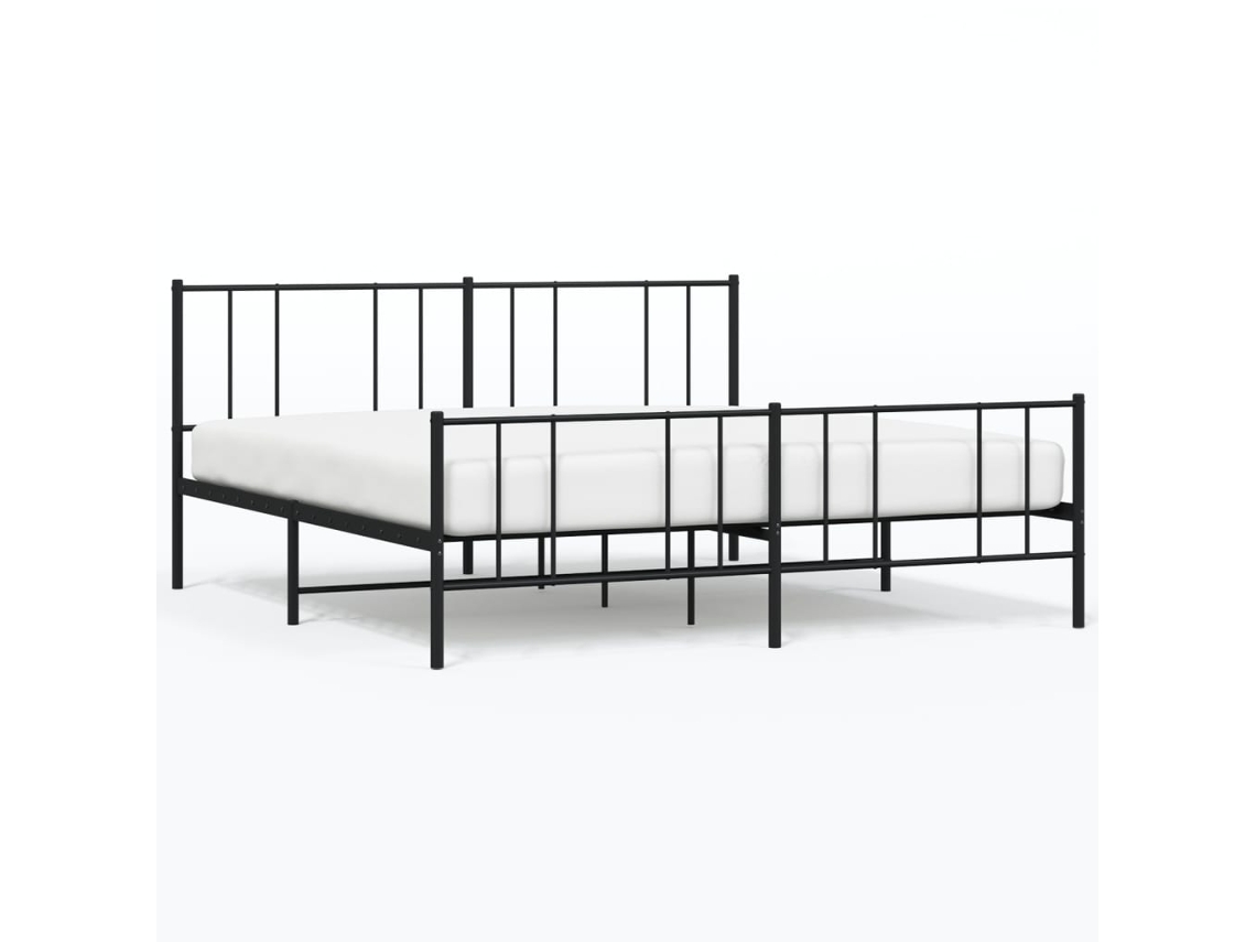 Bed Frame, Bed Frames Vidaxl Preto Aço (200 X 200 Cm)
