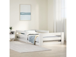 Vidaxl Cama Sem Colchão 70x140 Cm Madeira De Pinho Maciça Branco