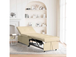 Vidaxl Sofá-cama Retrátil Creme 194 X 50 X 82 Cm Tecido