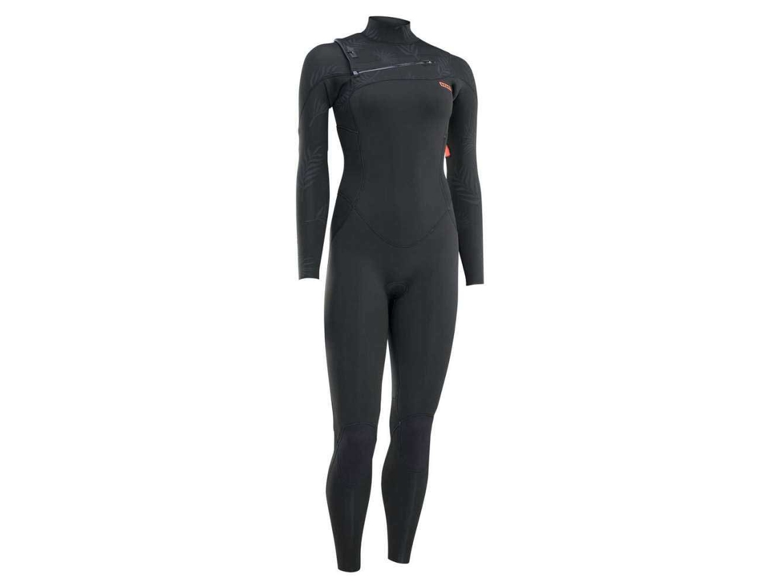 Terno de Neoprene Feminino Manga Longa com Zíper no Peito Amaze Core 4/3 Mm Preto Mion