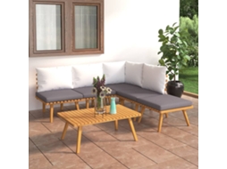 Vidaxl 6 Pcs Conjunto Lounge de Jardim com Almofadões Acácia Maciça