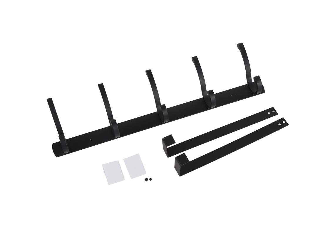 Ganchos De Porta Modernos E Minimalistas, Pretos, Com 5 Ganchos, Para Pendurar Roupas, Em Alumínio Espesso, Para Casa De Banho