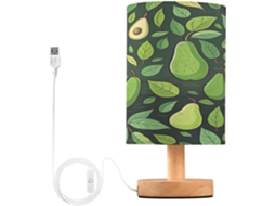 Abajur De Cabeceira Em Formato Folha Abacate Para Quarto, Luminária De Cabeceira Led, Luminária De Leitura Com Portas