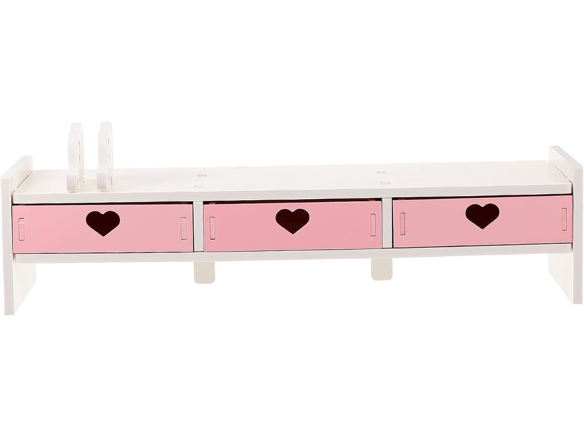 Suporte para Laptop Garneck com Organizador, Placa de Pvc Computador na Cor Damasco, Otimiza Espaço Mesa e Pos