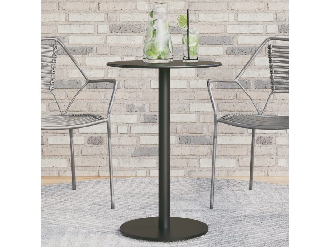 Vidaxl Mesa De Jardim Redonda Ø50x72 Cm Aço Preto