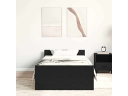 Estrutura de Cama sem Colchão em Madeira Carvalho Preto MAISON EXCLUSIVE