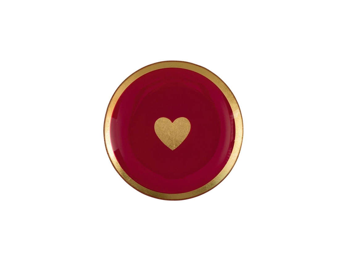 Piatto Decorativo Gift Company Herz Love Plates Vetro Ø 13 Cm