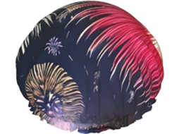 Touca De Banho Feminina Splendid Fireworks, Impermeável, Reutilizável, Com Cordão Elástico Lavável, Adequada Para