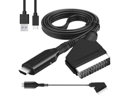 Conversor Adaptador Scart Para Hdmi 1080p Com Cabo Scart Incluído Compatível Com Ps3, Xbox, Wii, Hdtv, Stb, Vhs/vcr, Dvd, Blu Ray Pal/ntsc Bestvite