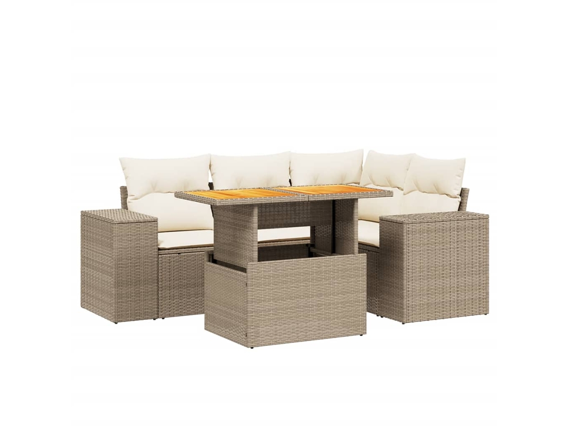 Garden Sofa Set, Garden Sofa Sets Vidaxl Bege Rattan / Vime (n/a)