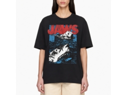 Rockinstone Jaws Movie Great White Black Adult T-shirt Size:xl