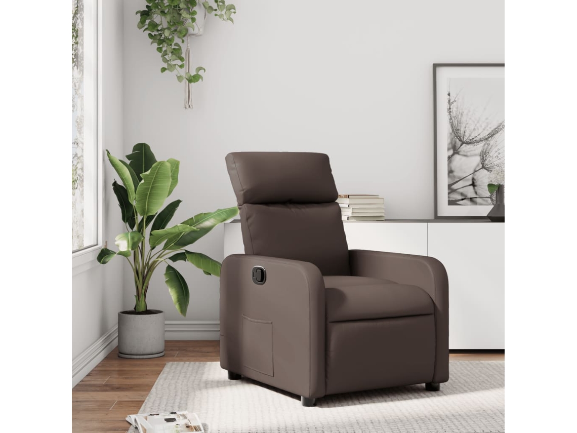 Vidaxl Poltrona Reclinável Couro Artificial Castanho