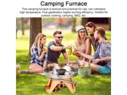 Estufa de Metal Portátil para Camping e Churrasco com Suporte para Panelas S/MARCA
