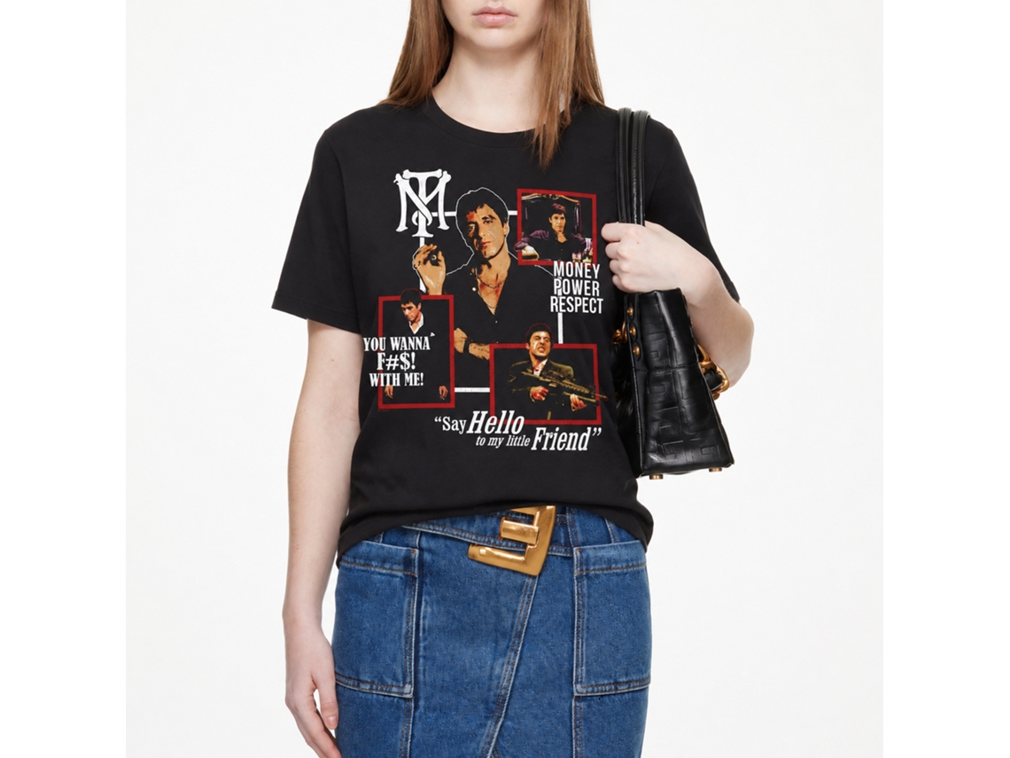 Rockinstone Scarface Movie Box Collage Black Adult T-shirt Size:s
