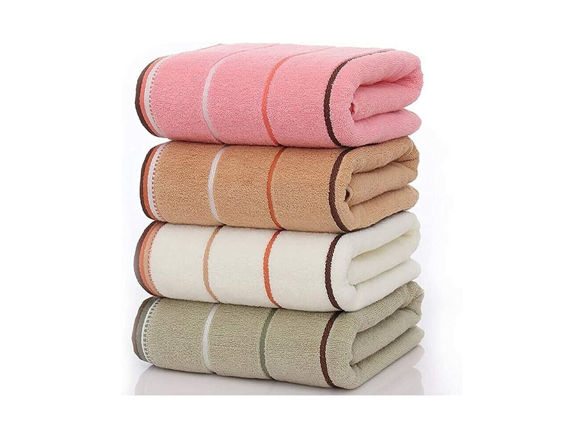Conjunto de Quatro Toalhas 100% Algodão Penteado: Toalhas de Banho de Algodão Superabsorventes e Supermacias BRILVIBERA (35 X 75 Cm)