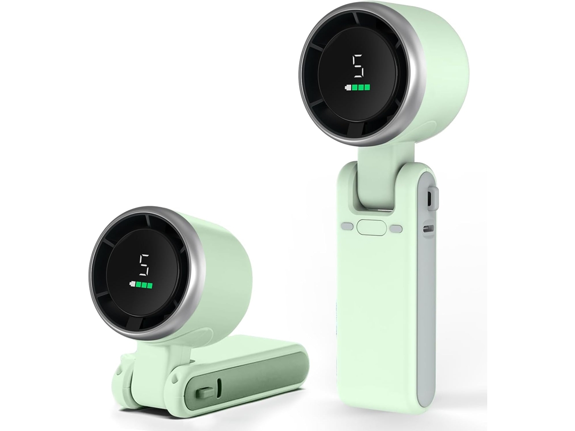 Ventilador Turbo Portátil Lalamoli, 5 Velocidades De Vento, Ventilador Portátil 3 Em 1, Adequado Para Ambientes Exteriores, Viagens, Verde