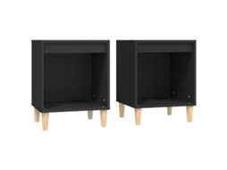 Mesas de Cabeceira 2 Pcs 40x35x50 Cm Preto MAISON EXCLUSIVE