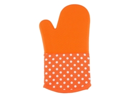 2026 luvas de Silicone Curtas com Flores Resistentes a Calor de 572°f, Dupla Camada, Cabo de 13 Polegadas, Laranja, 2 Unidades