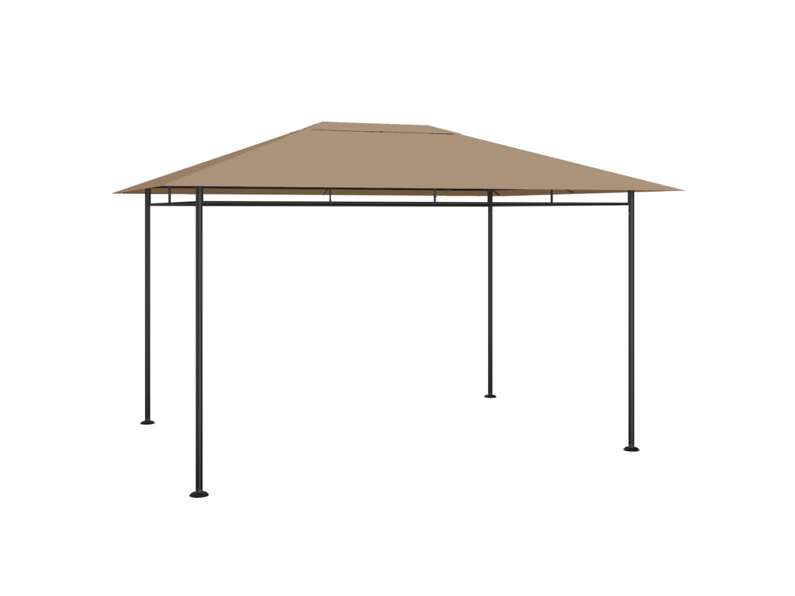 Vidaxl Gazebo 384x281x270 Cm 180 G/m² Cinzento-acastanhado