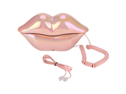 Telefone Fixo Mali W158 rosa com intercom e chamadas hands free | S/MARCA