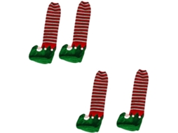 Protetores De Pés Mesa Com Elfo Listrado Natal Sewacc Para Cadeiras Jantar Artigos
