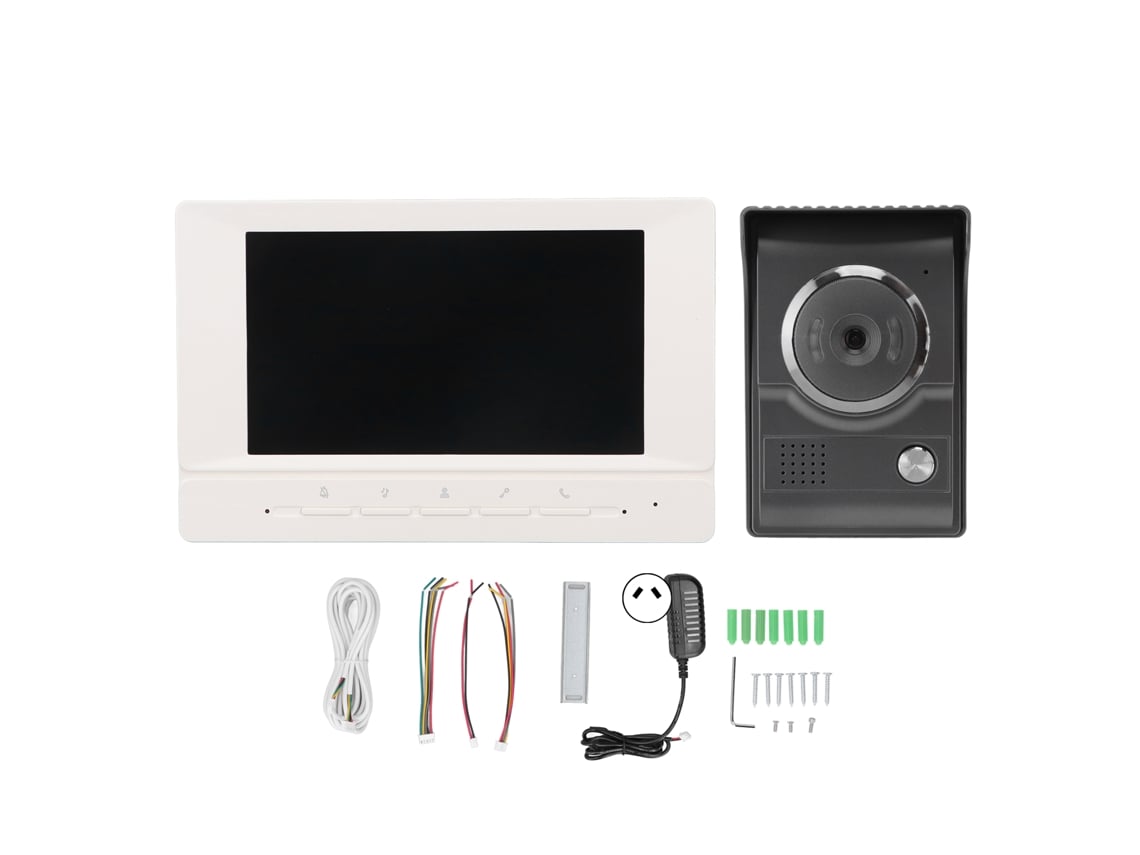 Buzzer Vídeo 7 Polegadas Hd Visão Noturna Ip55 À Prova D'água