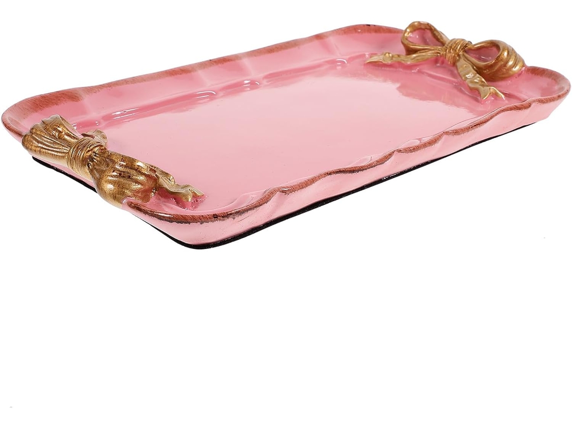 Bandeja De Resina Para Servir Aperitivos Com Alça Moderna Decorativa Em Formato De Nó.