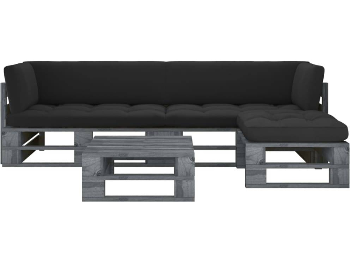 Pallet Lounge Set, Pallet Lounge Sets Vidaxl Cinzeto Madeira De Pinho (n/a)