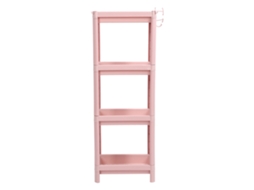 Prateleira de Banheiro de Chão Multicamadas Rosa 4 Níveis Estável Durável Organizador de Cantos S/MARCA