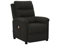 Vidaxl Poltrona De Massagens Tecido Preto
