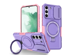 Capa Zruxe Compativel Com Samsung Galaxy S22 5g (camshield - Magsafe - Tpu - Híbrido - Pc - Rosa - Roxo)