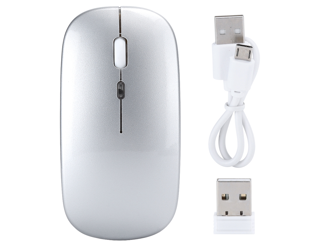 Aetheria mouse Sem Fio Recarregável 2.4g Usb com Luz Led Colorida para Gaming Prata M40