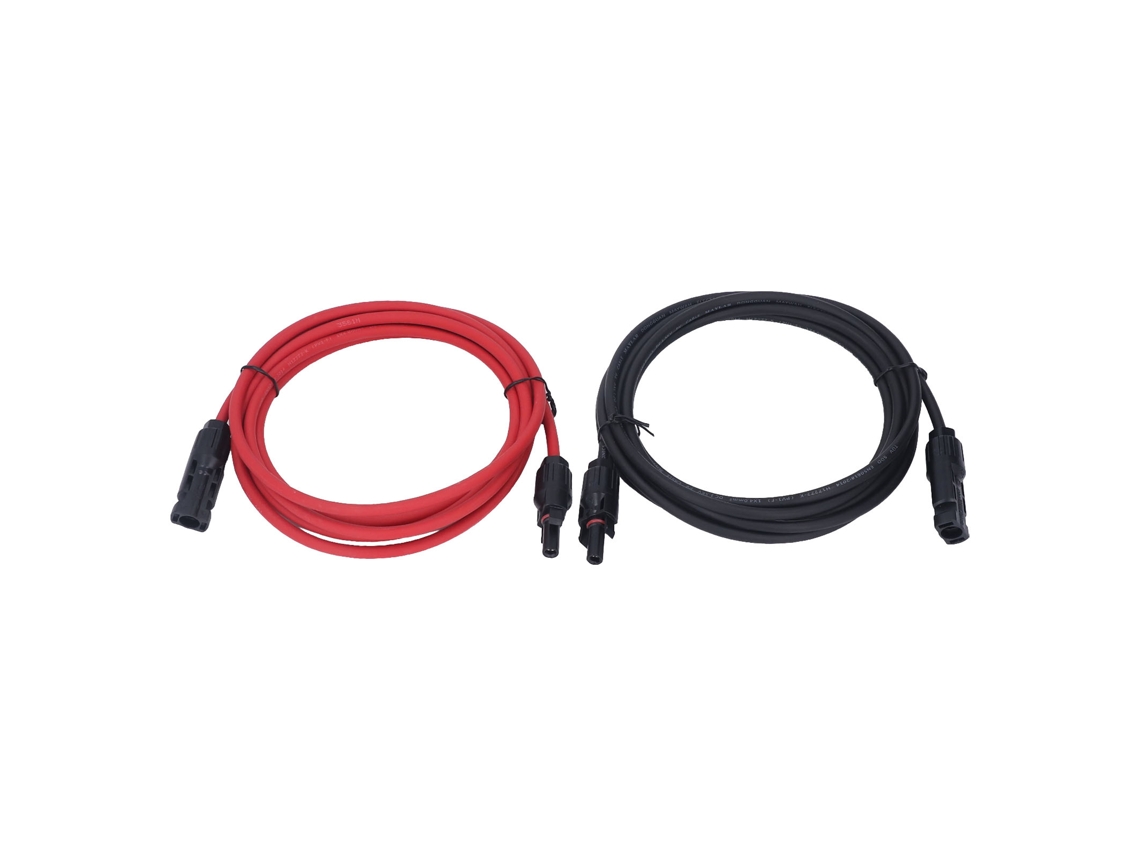 2 Cabos de Extensão 12awg 4mm para Painéis Solares, Preto e Vermelho, com Conectores Macho e Fêmea, 1000vdc, 3m BRILVIBERA (9, 8 Pés)